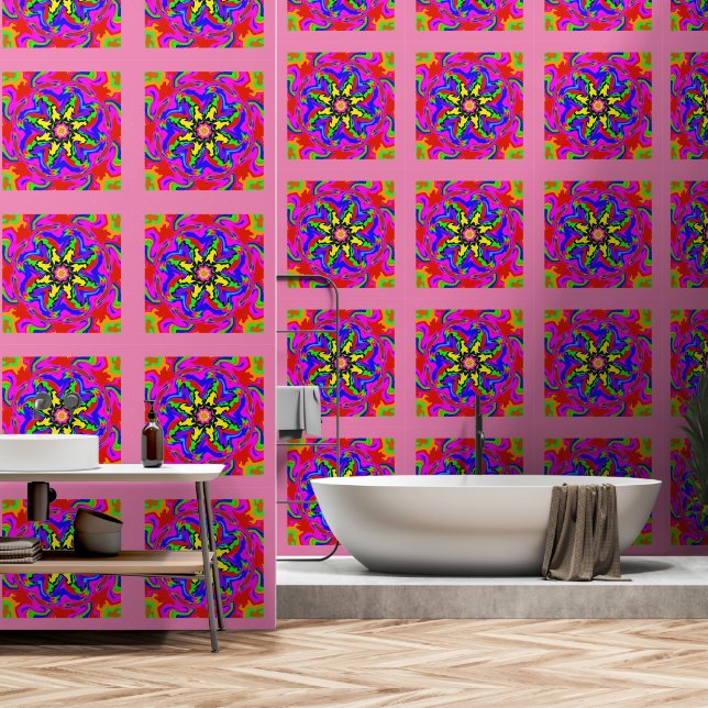 Peel and Stick Wallpaper 34 - Pinky (Bathroom)