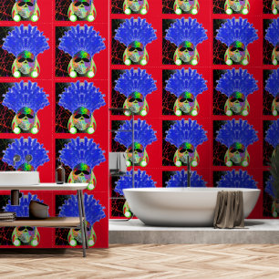 Peel and Stick Wallpaper 71 - Burgandy Blue