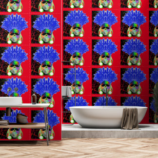 Peel and Stick Wallpaper 71 - Burgandy Blue