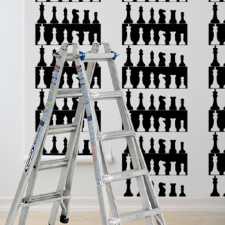 Peel and Stick Wallpaper black white chess pieces