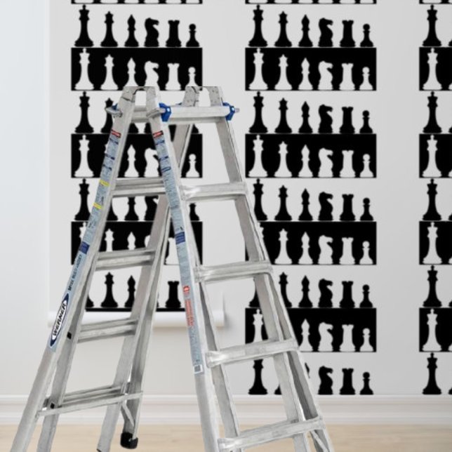 Peel and Stick Wallpaper black white chess pieces (Peel and Stick Wallpaper black white chess pieces Wallpaper)