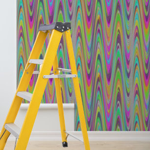 Peel and Stick Wallpaper Colourful Wave Pattern