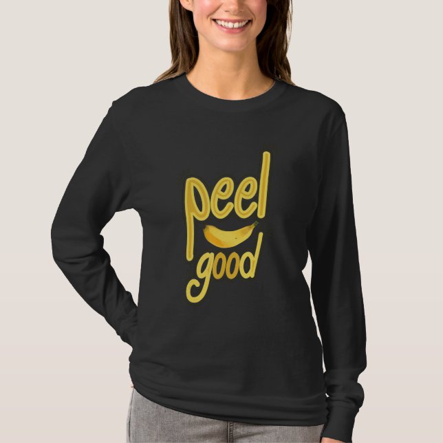 Peel Good  Women Banana Yellow Fruit Love 1 T-Shirt (Front)
