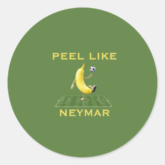 Peel Like a Champion Funny Banana Soccer Custom Classic Round Sticker