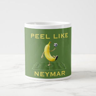 Peel Like a Champion Funny Banana Soccer Custom Large Coffee Mug