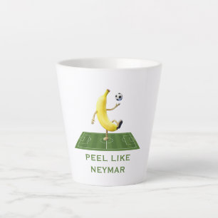 Peel Like a Champion Funny Banana Soccer Custom Latte Mug