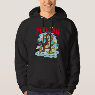 Peel Out Funny Chimpanzee Cute Monkey Ice Skate Sk Hoodie