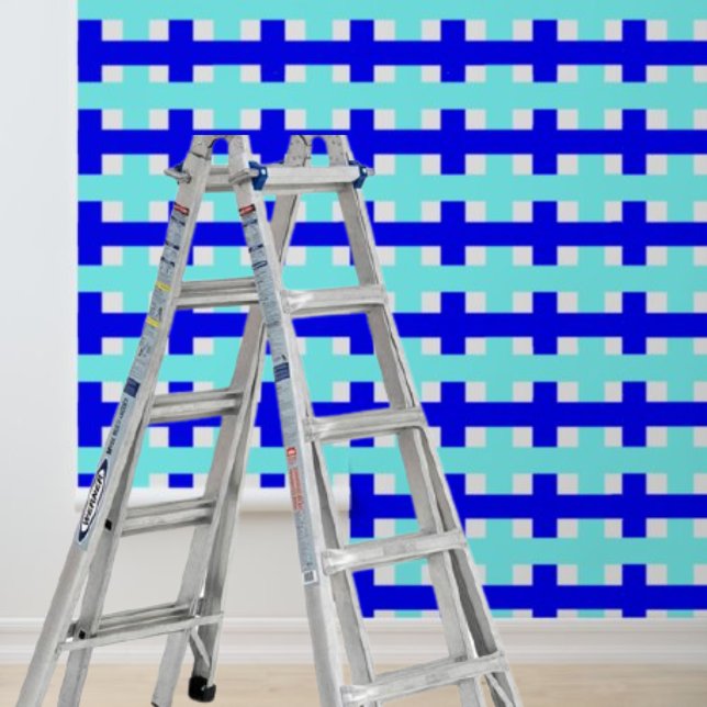 Peel Stick Geometric Blue White Check Pattern Wallpaper (Peel Stick Geometric Blue White Check Pattern Wallpaper)
