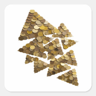Peelable Gold TREE Decal Design Square Sticker