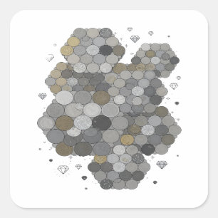 Peelable Grey Abstract Gift Sticker