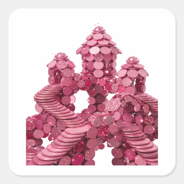 Peelable Pink Abstract Sticker Print (Front)