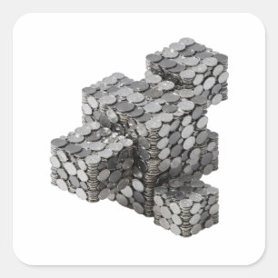 Peelable Silver Decal Art Square Sticker