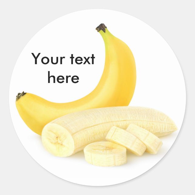 Peeled and cut banana classic round sticker (Front)