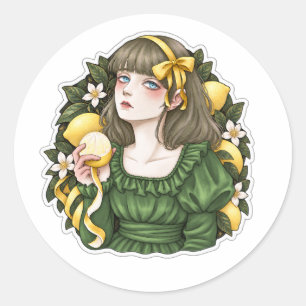 Peeled Lemon Classic Round Sticker