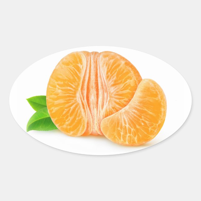 Peeled tangerine oval sticker (Front)
