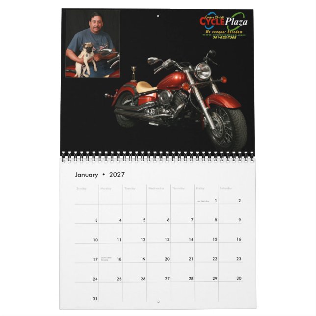 Peelin' Out For Pets Custom Bike Show Calendar (Jan 2027)
