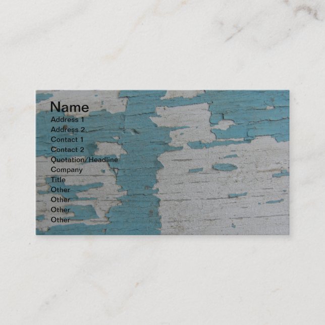 Peeling Blue and White Paints Business Card (Front)
