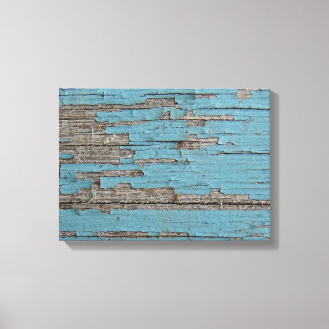 Peeling Blue Paint Canvas Print (Front)