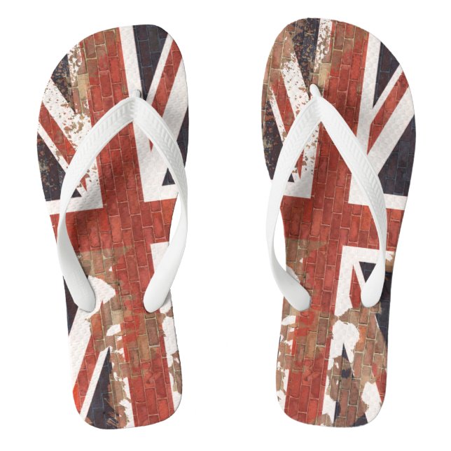 Peeling Paint Graffiti UK Union Jack Jandals (Footbed)