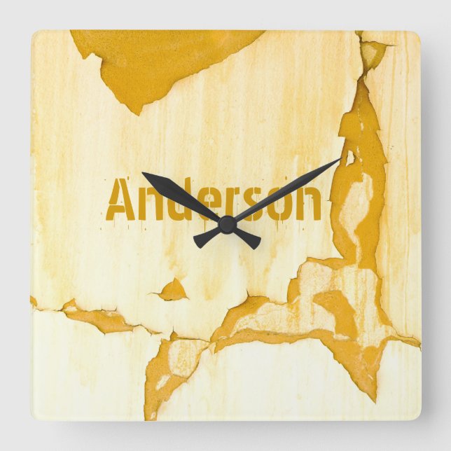 Peeling Paint Square Wall Clock (Front)
