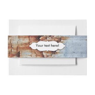 Peeling paint texture invitation belly band