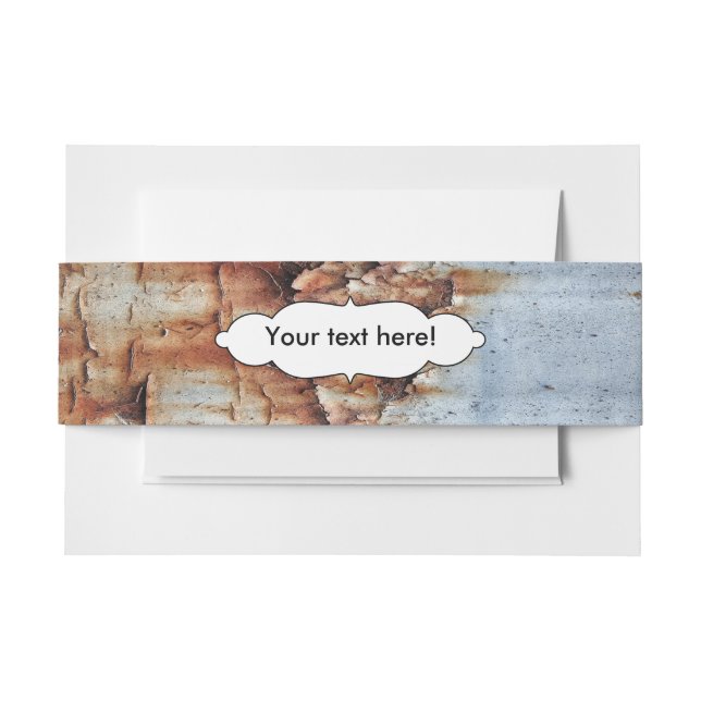Peeling paint texture invitation belly band (Front Example)