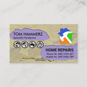 Peeling Plaster Paint Handyman Business Card