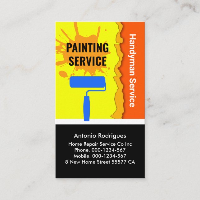 Peeling Wall Paint Handyman Business Card (Front)
