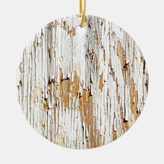 Peeling White Paint Abstract Ceramic Tree Decoration (Front)