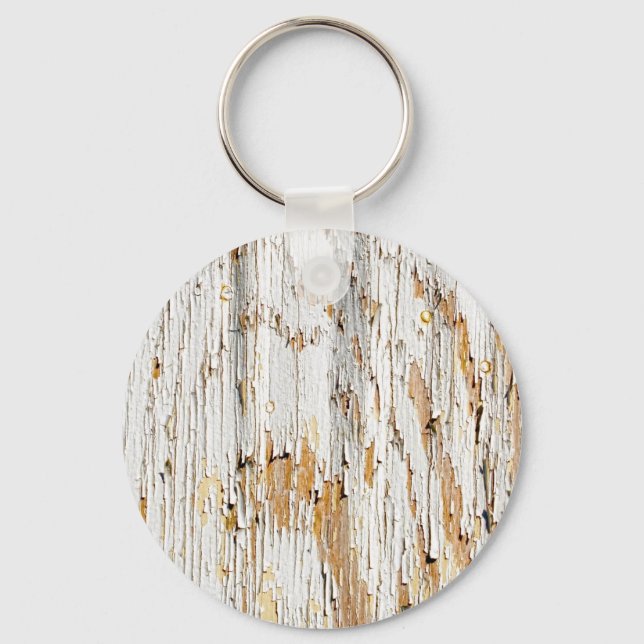 Peeling White Paint Abstract Key Ring (Front)