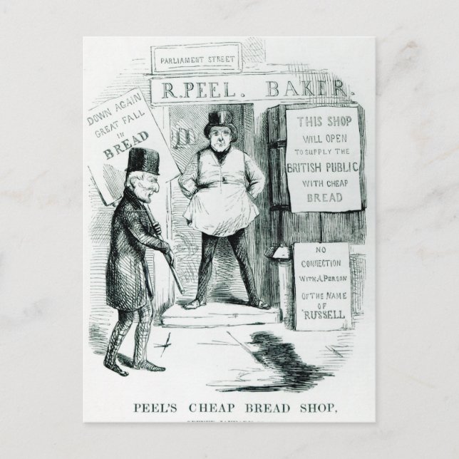 Peel's Cheap Bread Shop Postcard (Front)