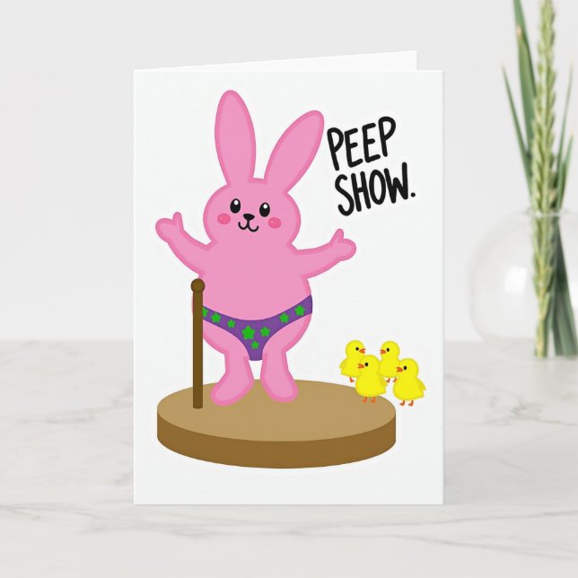 Peep Show Rabbit Funny Card (Front)