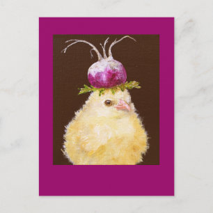 Peep with turnip hat postcard