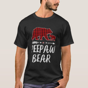 Peepaw Bear Christmas Pajama Red Plaid Buffalo Fam T-Shirt