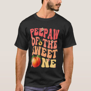 Peepaw Of The Sweet One Peach 1St Birthday Girl Gr T-Shirt