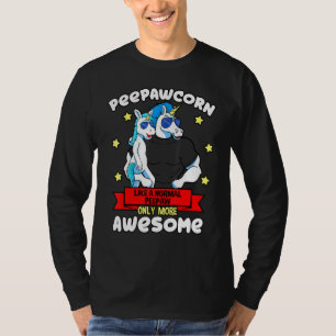 Peepawcorn 1 Kid Fathers Day Peepaw Unicorn Grands T-Shirt