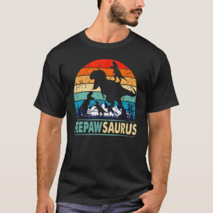 Peepawsaurus Rex Peepaw Dinosaur 3 Kids Father's T-Shirt