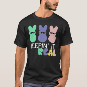 Peepin It Real Cute Rabbit Face Trio With Glasses  T-Shirt