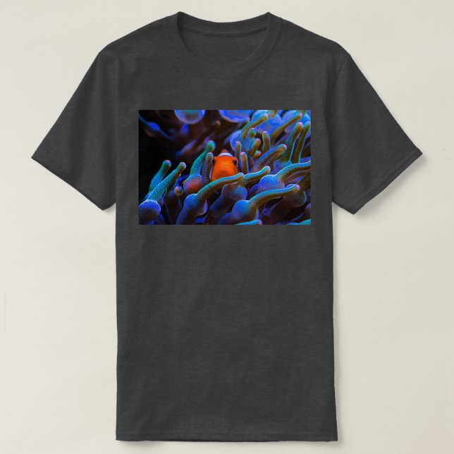 Peeping Clownfish on the coral reef T-Shirt (Design Front)