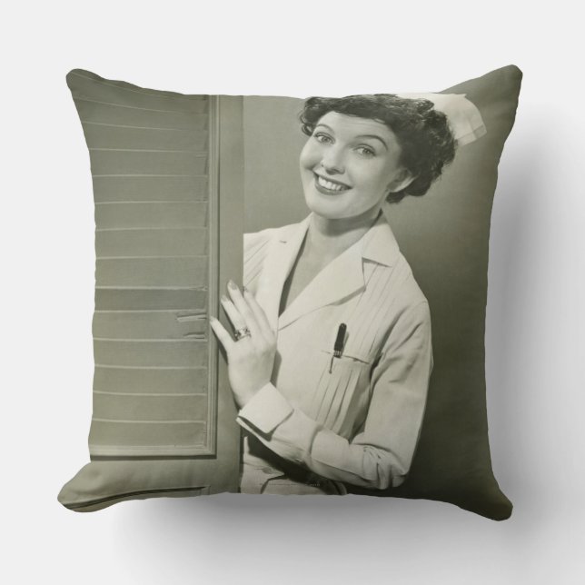 Peeping Nurse Cushion (Front)