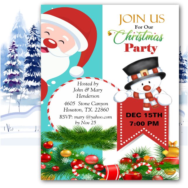 Peeping Santa Christmas  Invitation (Creator Uploaded)