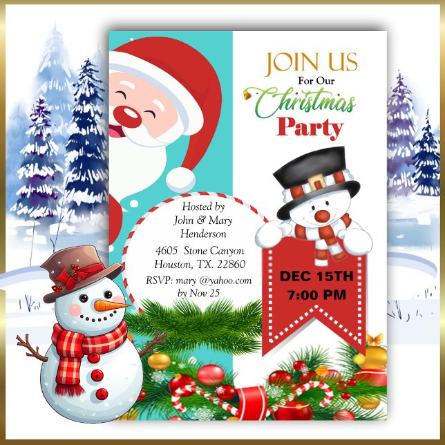 Peeping Santa Christmas  Invitation (Creator Uploaded)