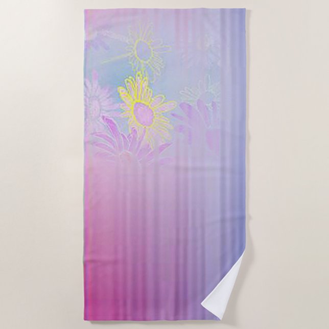 Peeping Sunflowers Beach Towel (Front)