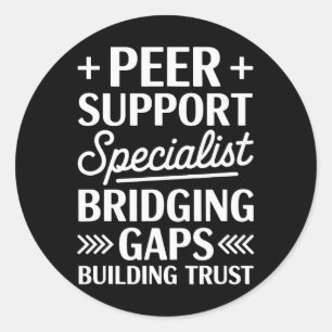 Peer Coach Building Trust, Peer Support Specialist Classic Round Sticker