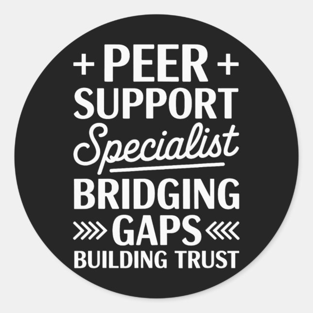 Peer Coach Building Trust, Peer Support Specialist Classic Round Sticker (Front)