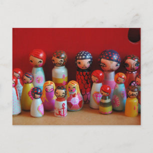 Peg doll family Postcard