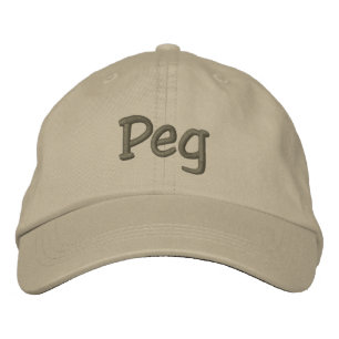 Peg Embroidered Baseball Cap / Hat Khaki