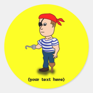 Peg-leg Pirate Classic Round Sticker
