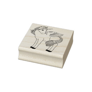 Pegacorn Winged Unicorn Rubber Stamp