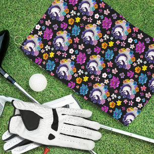 Pegasus Black Floral Golf Towel